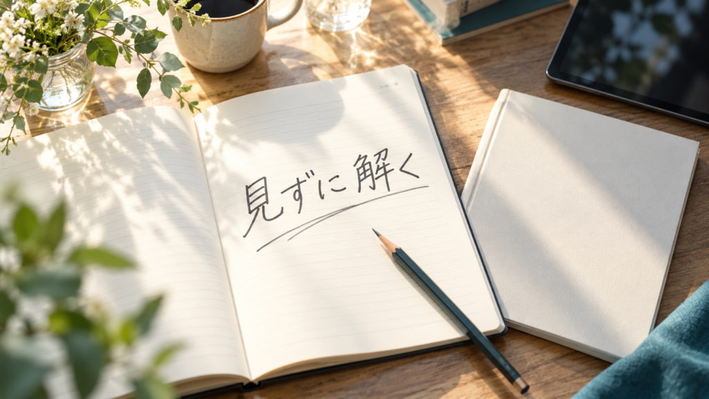 見ずに解くと書いたノートで、問題集を始める前の理解度を確認